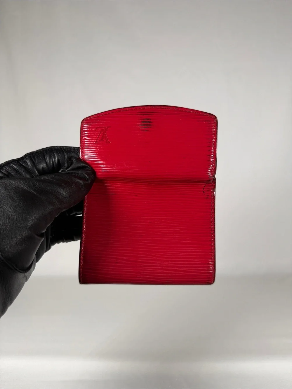 Authentic Louis Vuitton Red Epi Leather Card Wallet